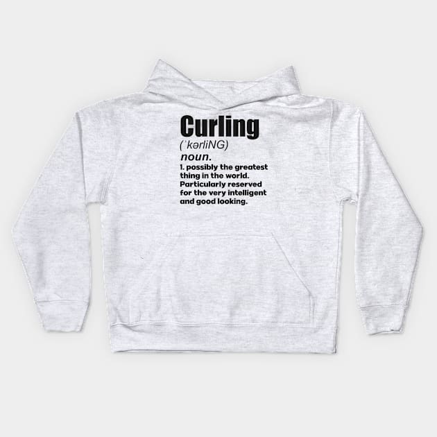 Curling coach girl player gift. Perfect present for mother dad friend him or her Kids Hoodie by SerenityByAlex